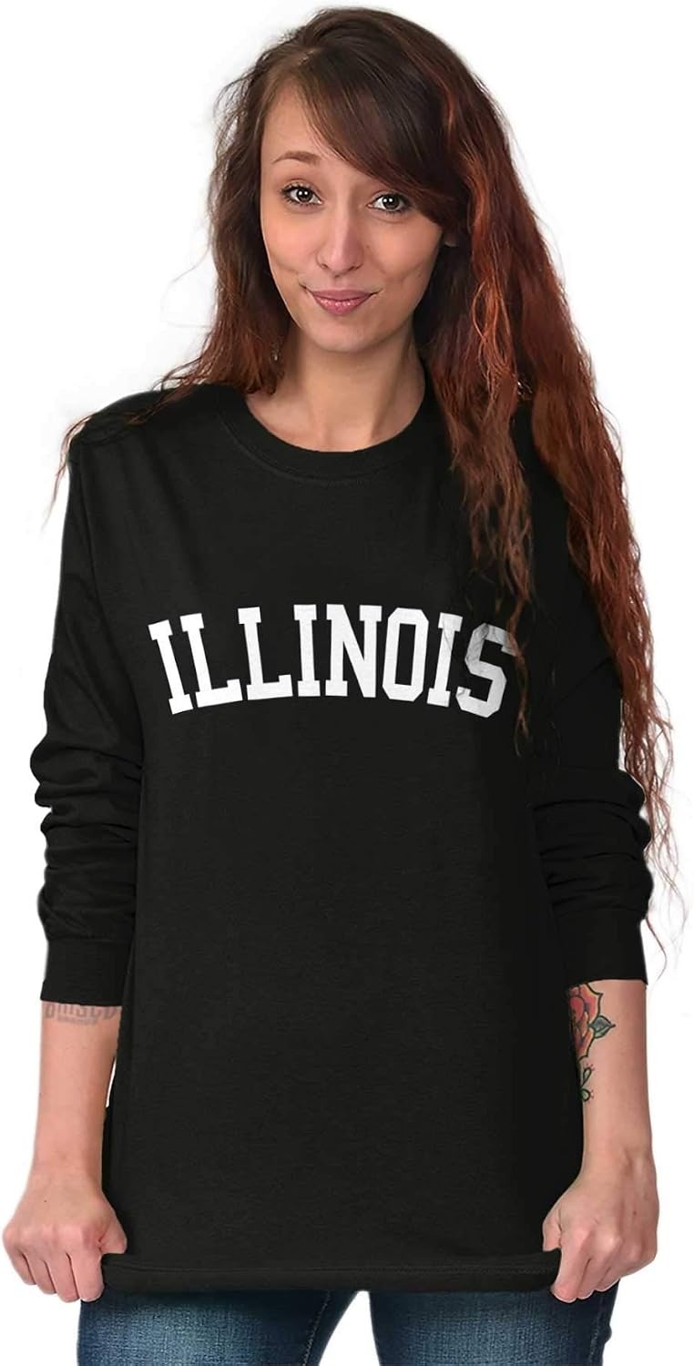 image:imageUSA State Simple Traditional Classic Long Sleeve Tshirt Men and WomenBlack