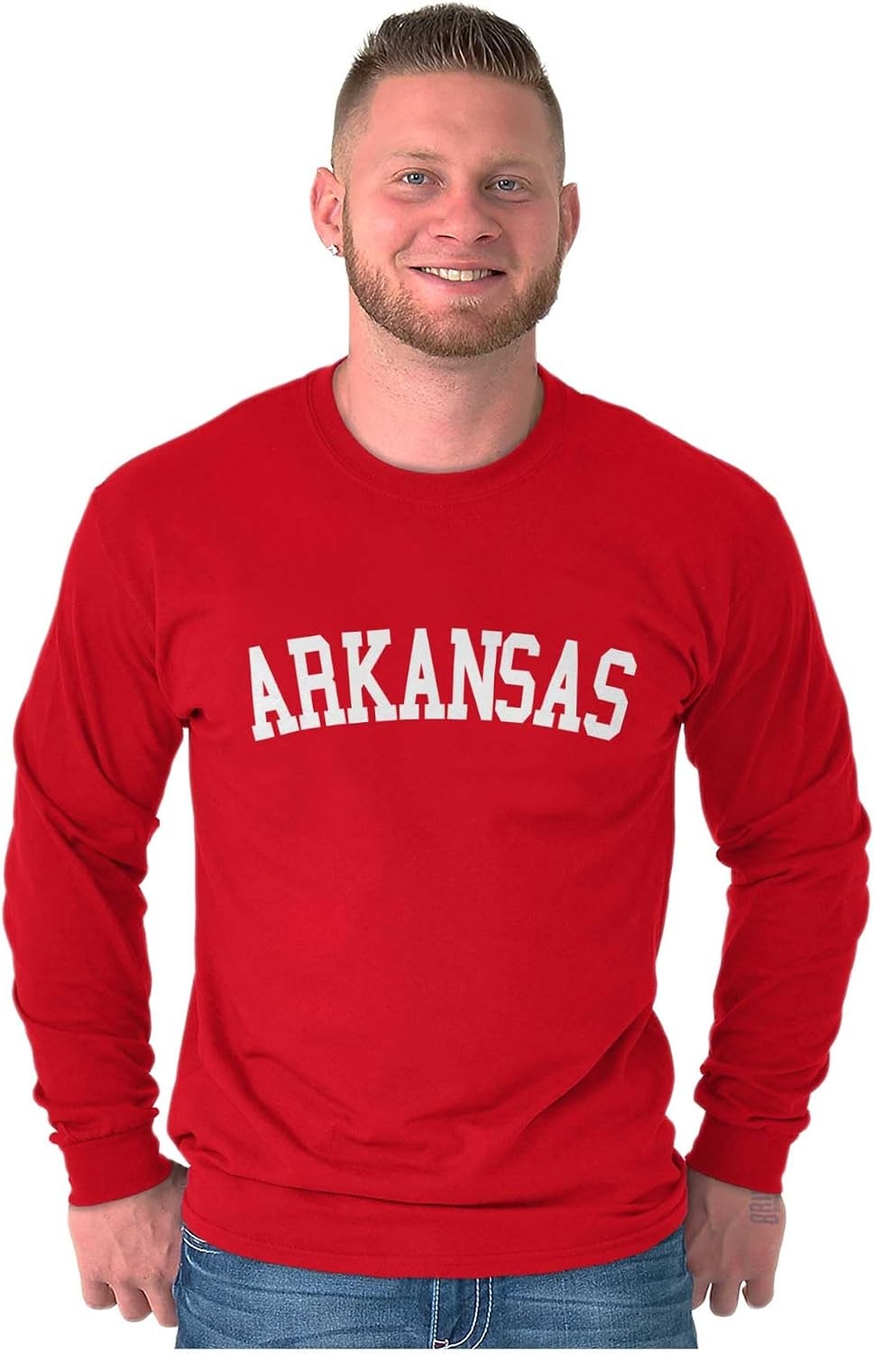 image:imageUSA State Simple Traditional Classic Long Sleeve Tshirt Men and WomenCardinal Red