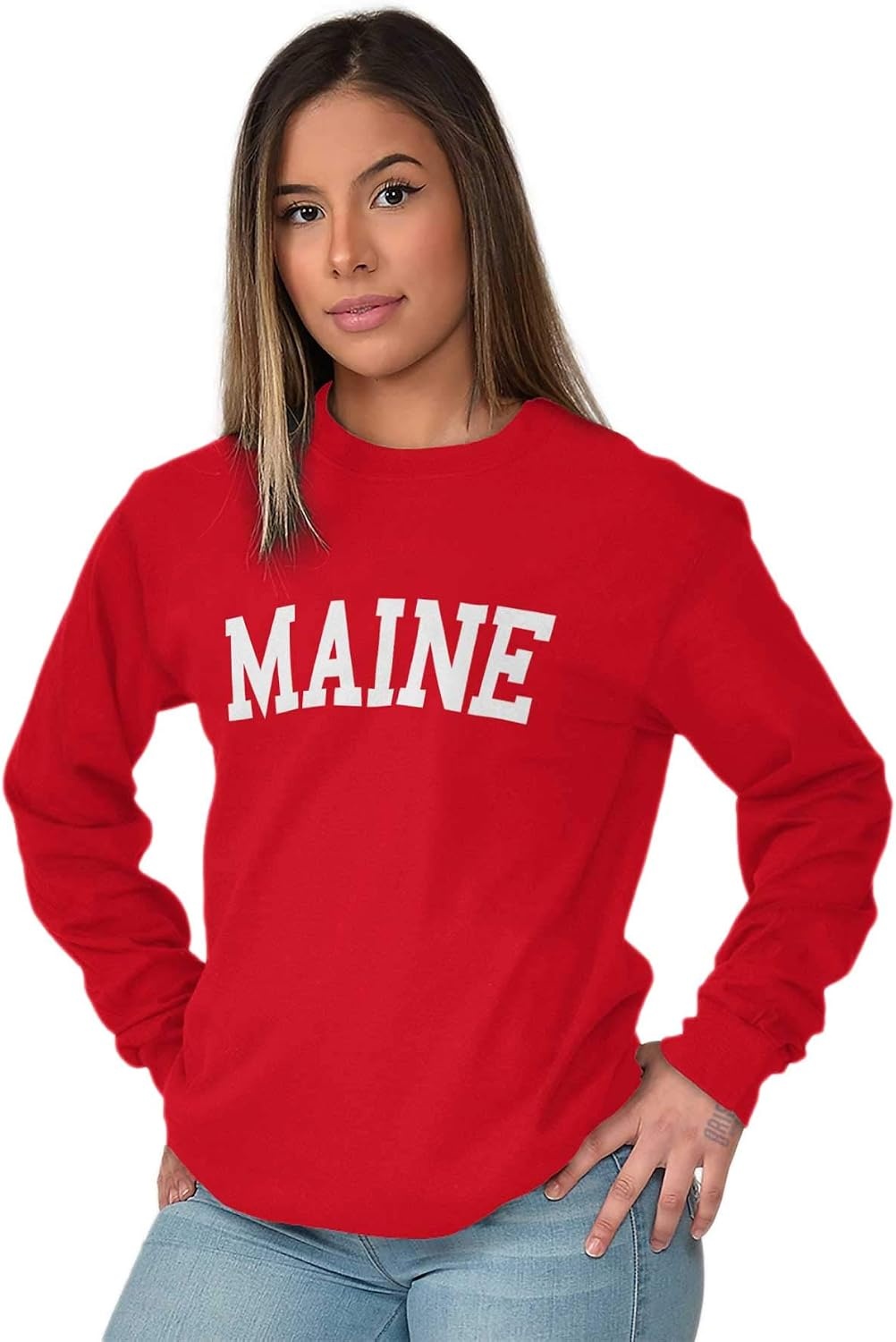 image:imageUSA State Simple Traditional Classic Long Sleeve Tshirt Men and WomenRed