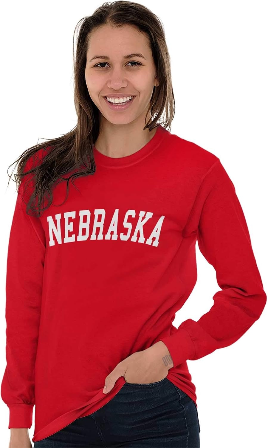 image:imageUSA State Simple Traditional Classic Long Sleeve Tshirt Men and WomenRed