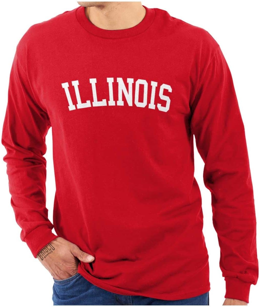 image:imageUSA State Simple Traditional Classic Long Sleeve Tshirt Men and WomenRed