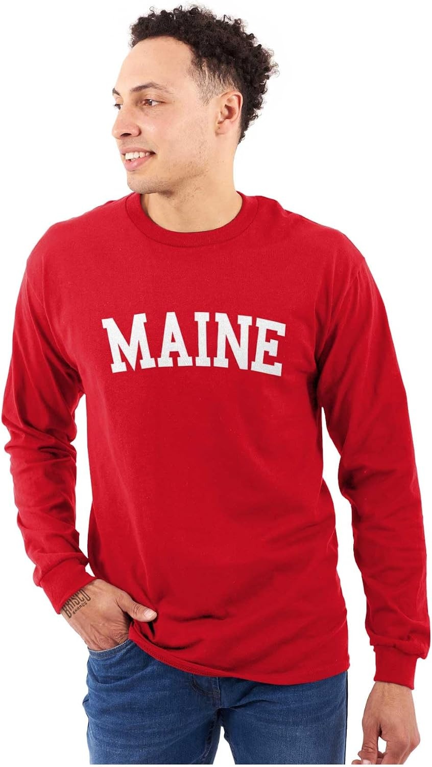 image:imageUSA State Simple Traditional Classic Long Sleeve Tshirt Men and WomenRed
