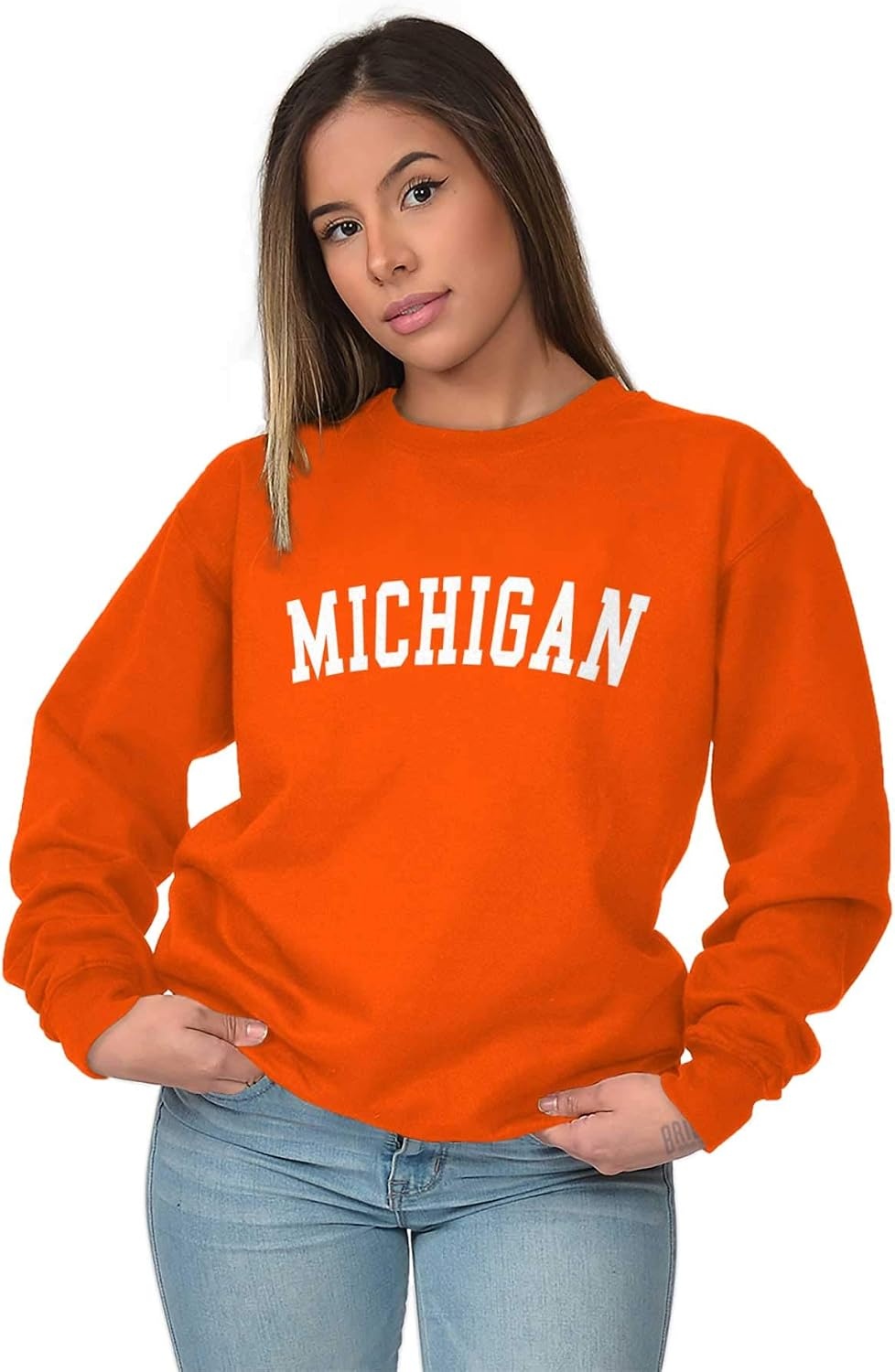 image:imageUSA State Simple Traditional Classic Sweatshirt for Men and WomenOrange
