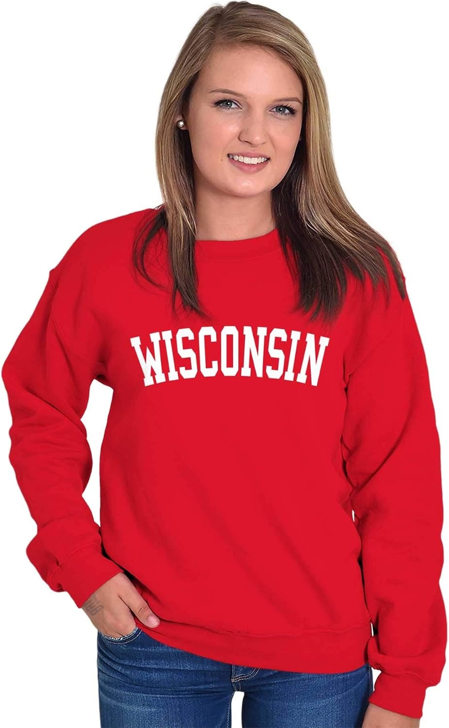 image:imageUSA State Simple Traditional Classic Sweatshirt for Men and WomenRed