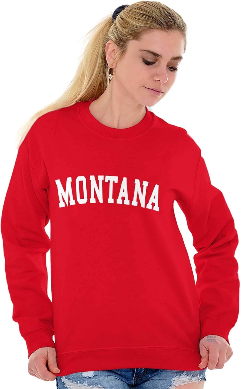 image:imageUSA State Simple Traditional Classic Sweatshirt for Men and WomenRed