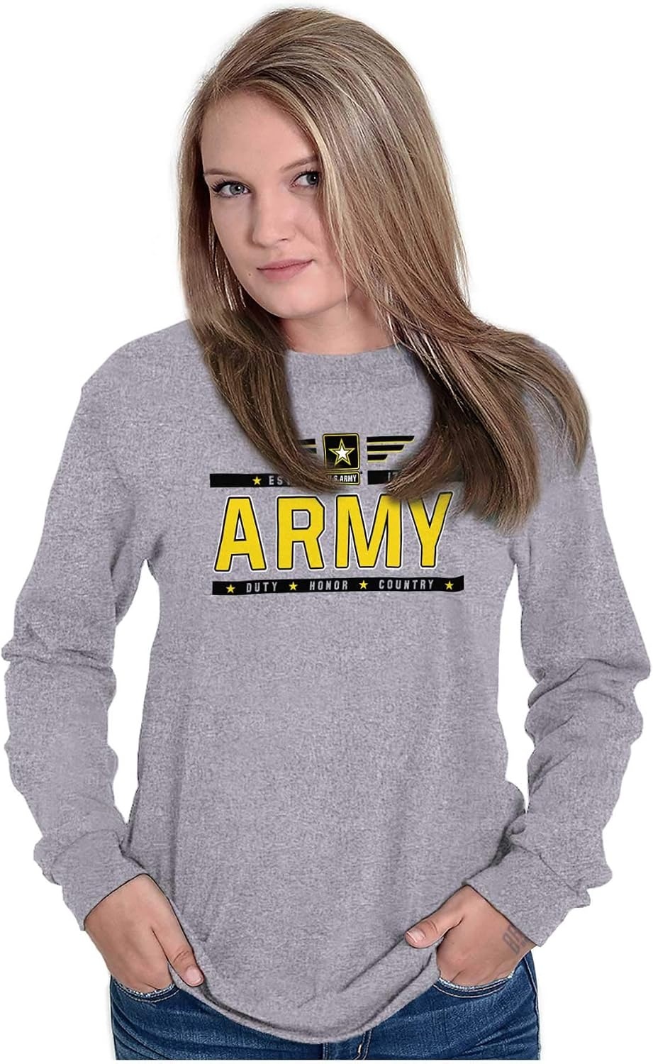 image:imageUnited States American Army Hero USA Long Sleeve Tshirt Men WomenSport Grey