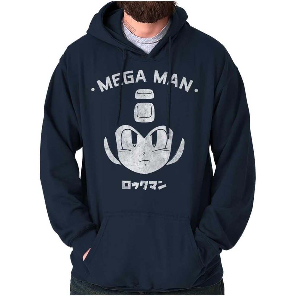 image:imageBrisco Brands Classic Video Game Mega Man RockMan Hoodie Sweatshirt Women MenNavy