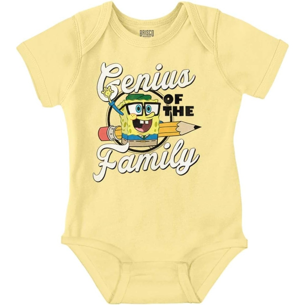 image:imageBrisco Brands SpongeBob Genius of the Family Baby Romper Boys or GirlsBanana