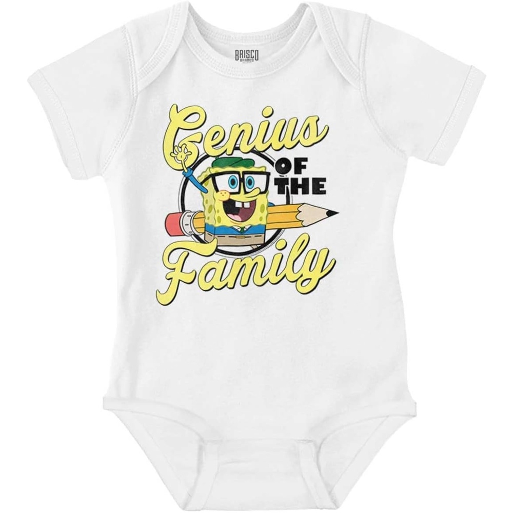 image:imageBrisco Brands SpongeBob Genius of the Family Baby Romper Boys or GirlsWhite