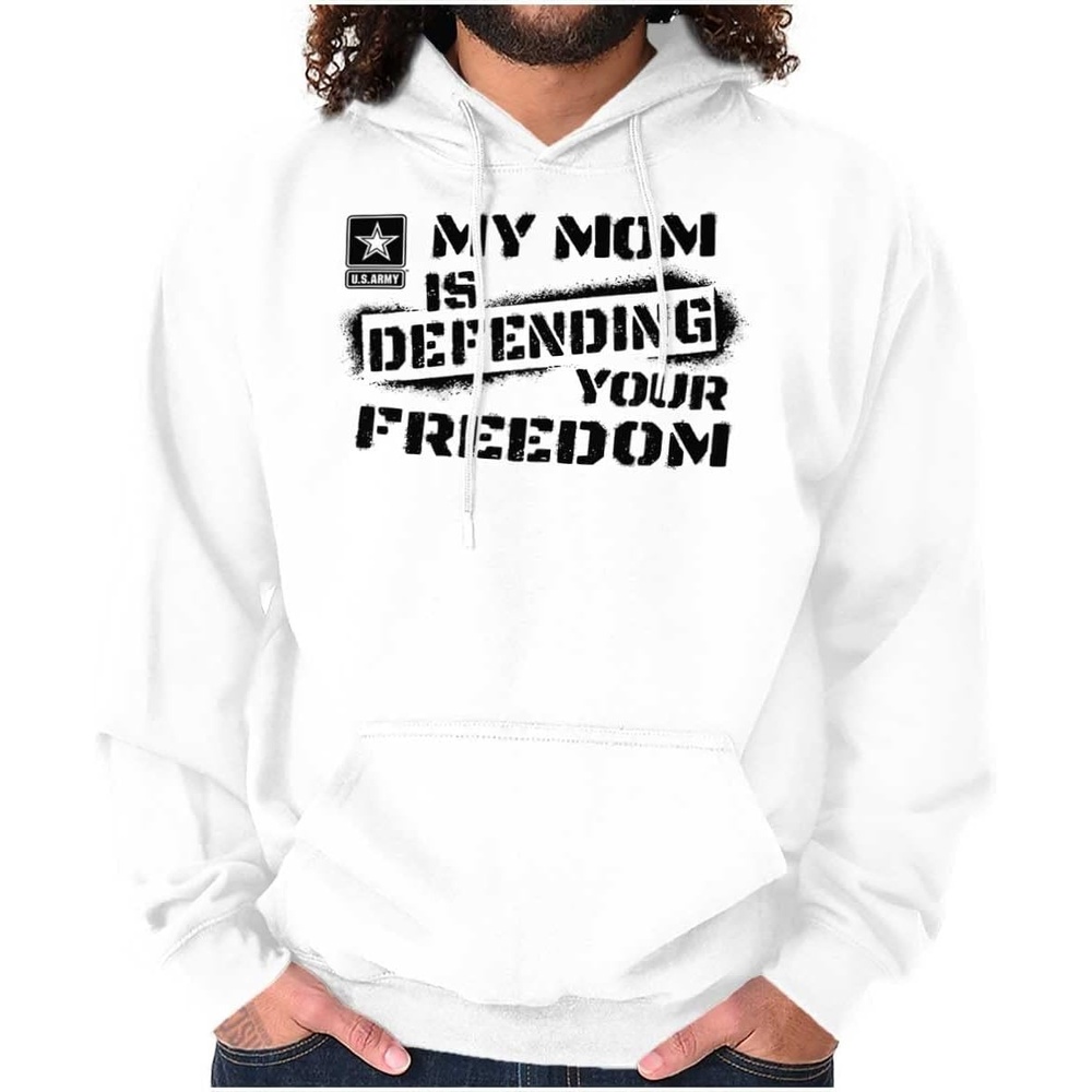 image:imageBrisco Brands US Army My Mom Defending Freedom Hoodie Sweatshirt Women MenWhite