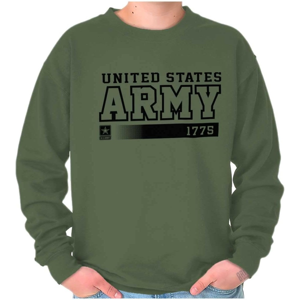 image:imageBrisco Brands US Army Proud American Soldier Sweatshirt for Men or WomenMilitary Green