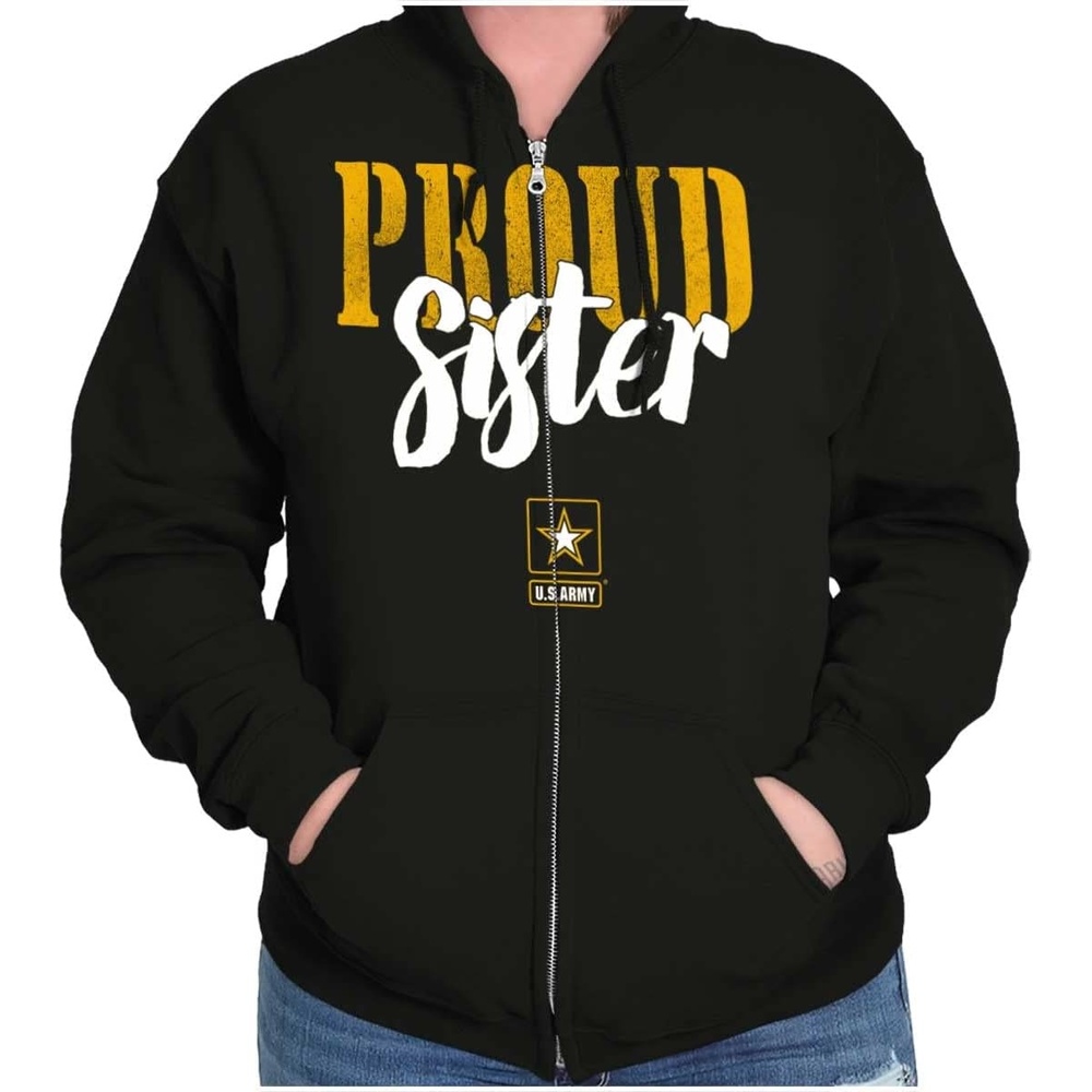 image:imageBrisco Brands US Army Proud Sister of a Soldier Zip Hoodie Sweatshirt Women