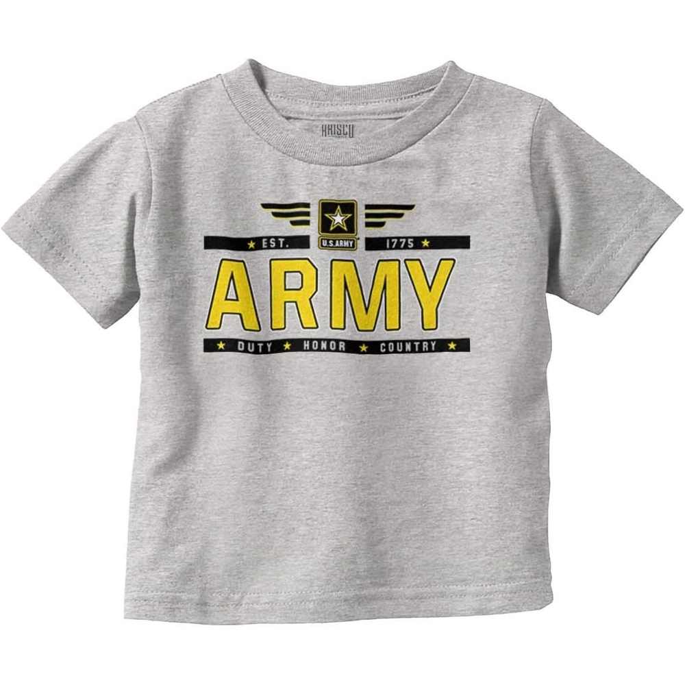 image:imageBrisco Brands US Army Star Logo Duty Honor Courage Toddler Boy Girl T ShirtHeather
