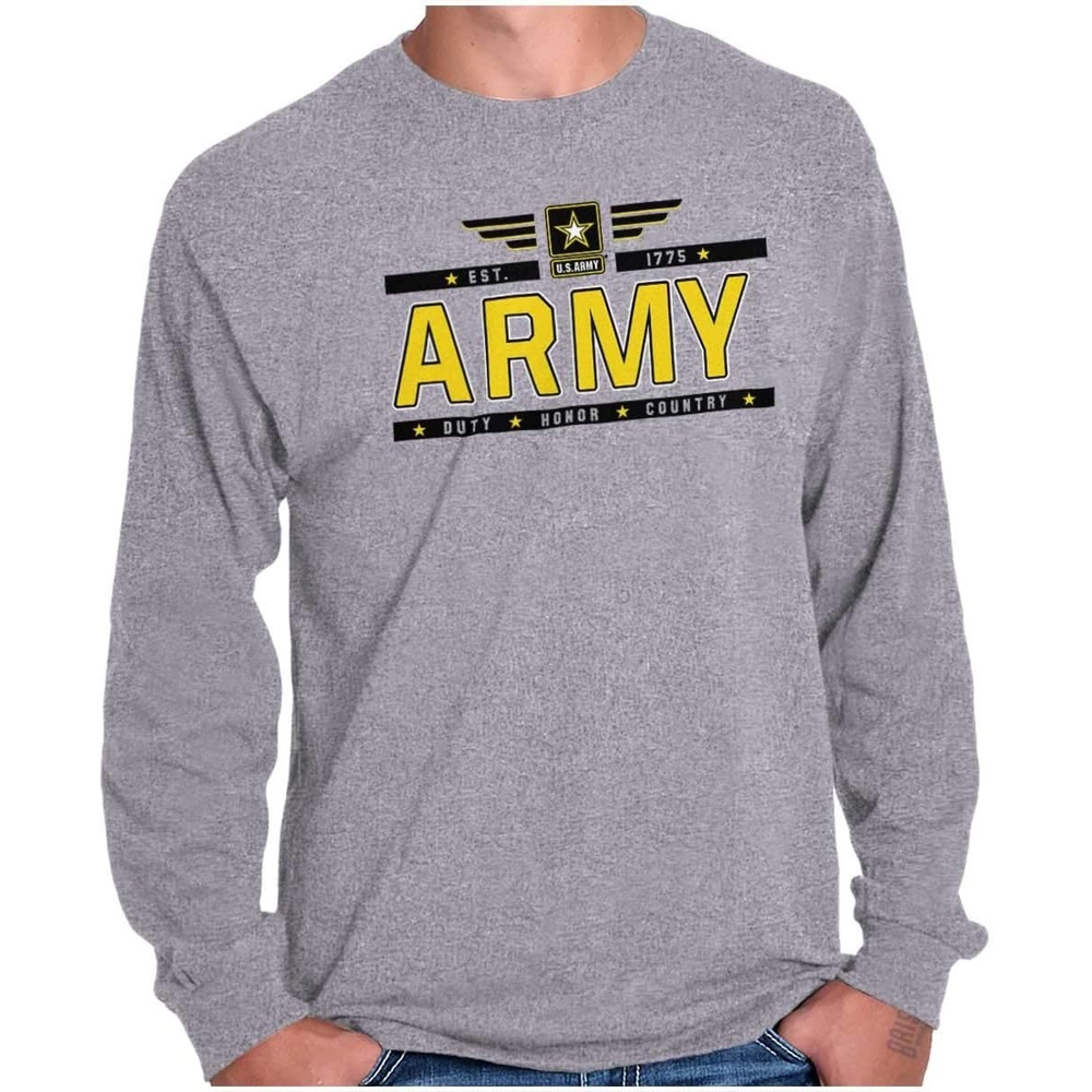 image:imageUnited States American Army Hero USA Long Sleeve Tshirt Men WomenSport Grey