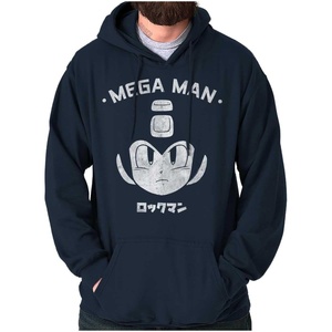 Brisco Brands Classic Video Game Mega Man RockMan Hoodie Sweatshirt Women Men(Navy)