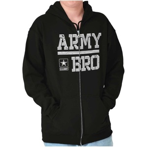 Brisco Brands US Army Bro Military Soldier Pride Zip Hoodie Sweatshirt Men