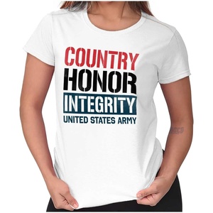 Brisco Brands US Army Country Honor Integrity Womens Slim Fit Graphic Tee