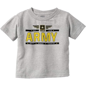 Brisco Brands US Army Star Logo Duty Honor Courage Toddler Boy Girl T Shirt(Heather)