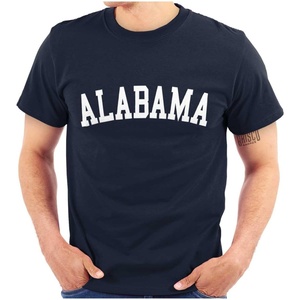 USA State Simple Traditional Classic Graphic T Shirt for Men or Women(Navy)