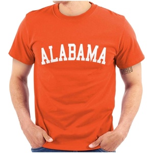 USA State Simple Traditional Classic Graphic T Shirt for Men or Women(Orange)