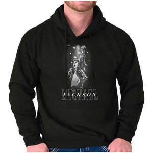 Brisco Brands Michael Jackson Iconic King of Pop Hoodie Sweatshirt Women Men(Black)