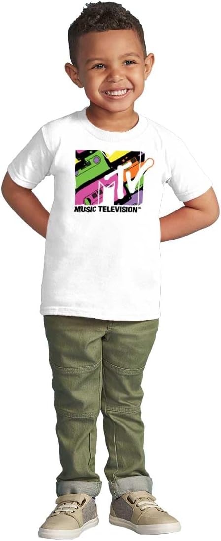 image:imageRetro 80s MTV Cassette Tapes Logo Toddler Boy Girl T ShirtWhite