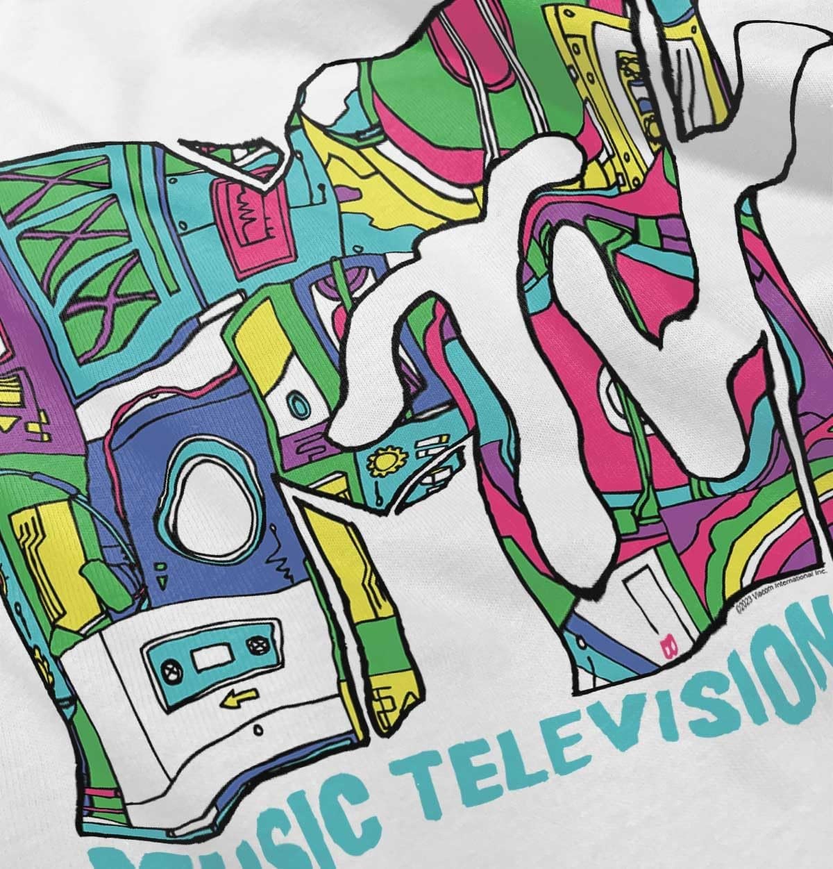 image:imageRetro 80s MTV Music Technology Logo Toddler Boy Girl T ShirtWhite