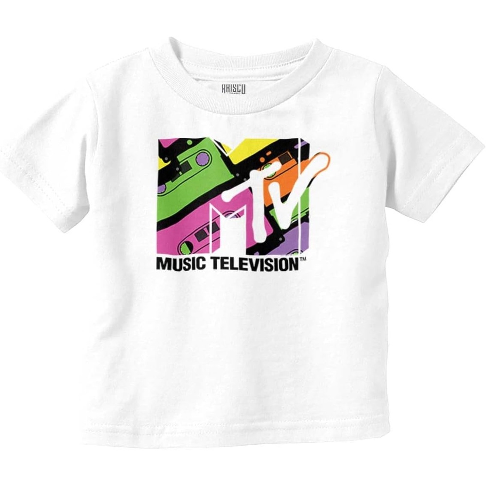 image:imageRetro 80s MTV Cassette Tapes Logo Toddler Boy Girl T ShirtWhite