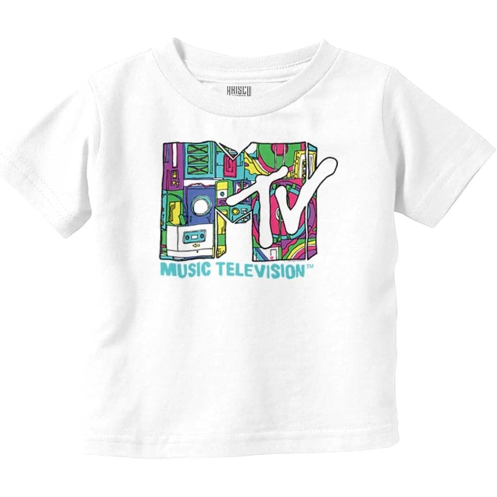 image:imageRetro 80s MTV Music Technology Logo Toddler Boy Girl T ShirtWhite