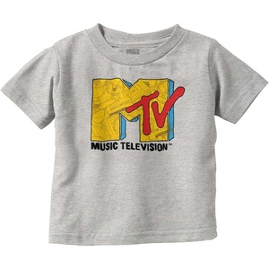Retro Classic MTV Collage Logo Toddler Boy Girl T Shirt(Heather)