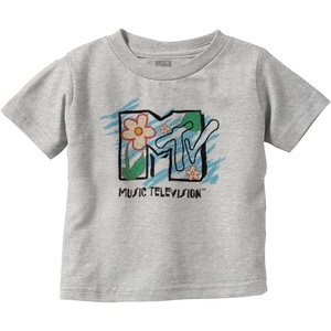 Retro MTV Crayon Sunflowers Logo Toddler Boy Girl T Shirt(Heather)