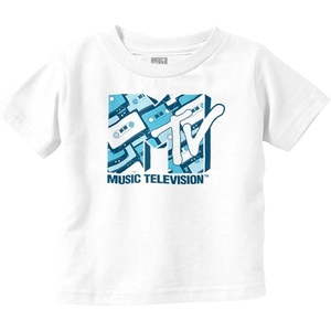 Retro MTV Vintage Cassettes Logo Toddler Boy Girl T Shirt(White)