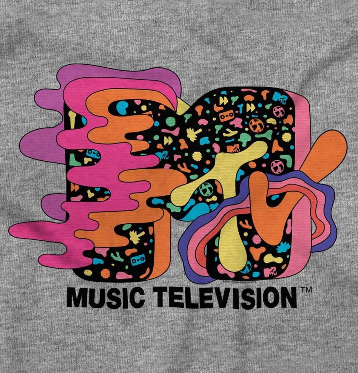 image:imageBrisco Brands Cool Retro MTV Groovy Waves Logo Baby Romper Boys or GirlsHeather