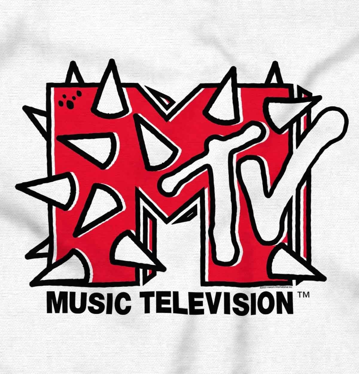 image:imageBrisco Brands Cool Retro MTV Punk Spikes Logo Baby Romper Boys or GirlsWhite