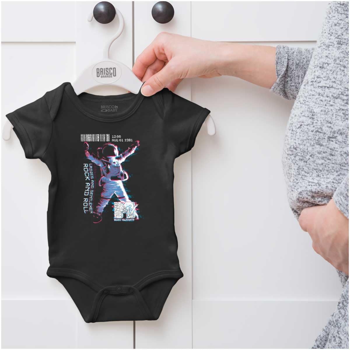 image:imageBrisco Brands MTV Glitch Rock and Roll Moon Man Baby Romper Boys or GirlsBlack