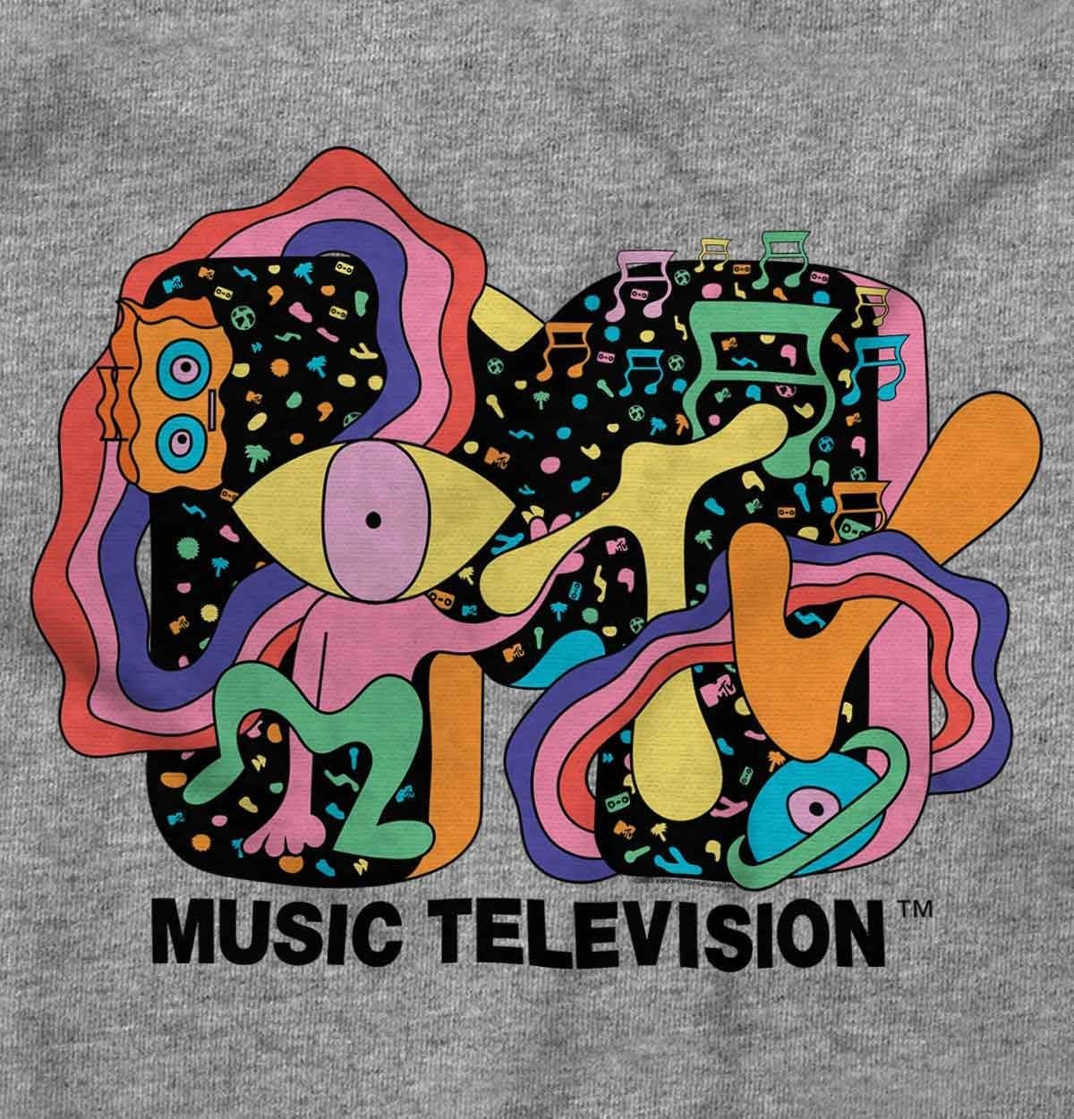 image:imageBrisco Brands Retro MTV One Eyed Monster Logo Baby Romper Boys or GirlsHeather