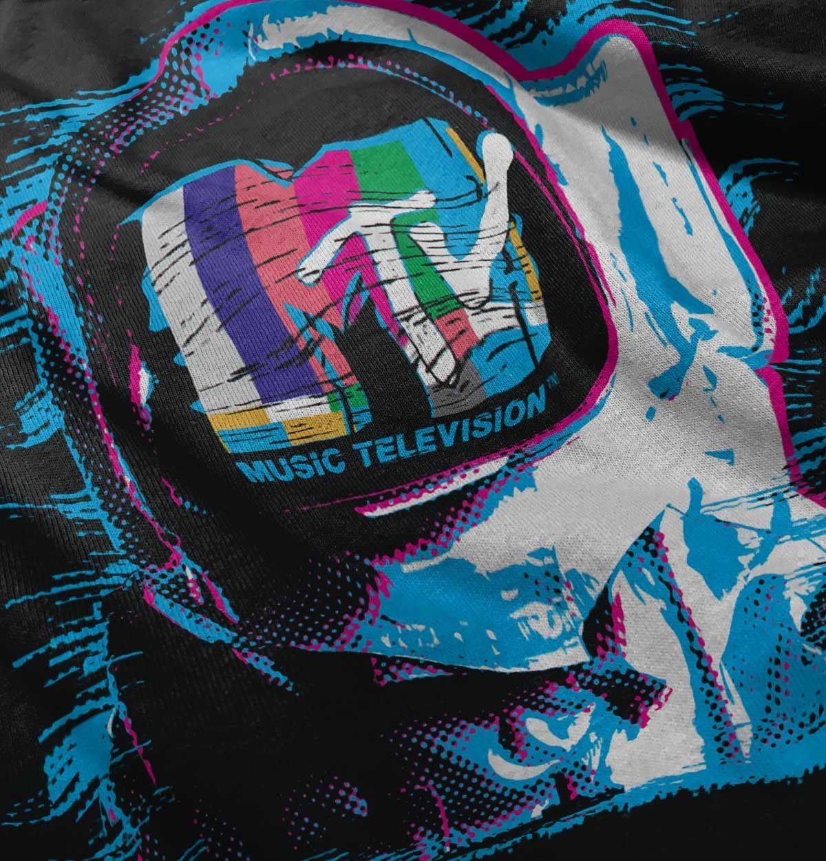 image:imageMTV Static Glitch Logo Moon Man Toddler Boy Girl T ShirtBlack
