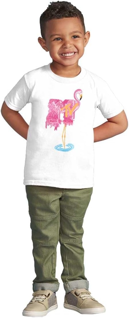 image:imageRetro MTV Fluffy Flamingo Logo Toddler Boy Girl T ShirtWhite