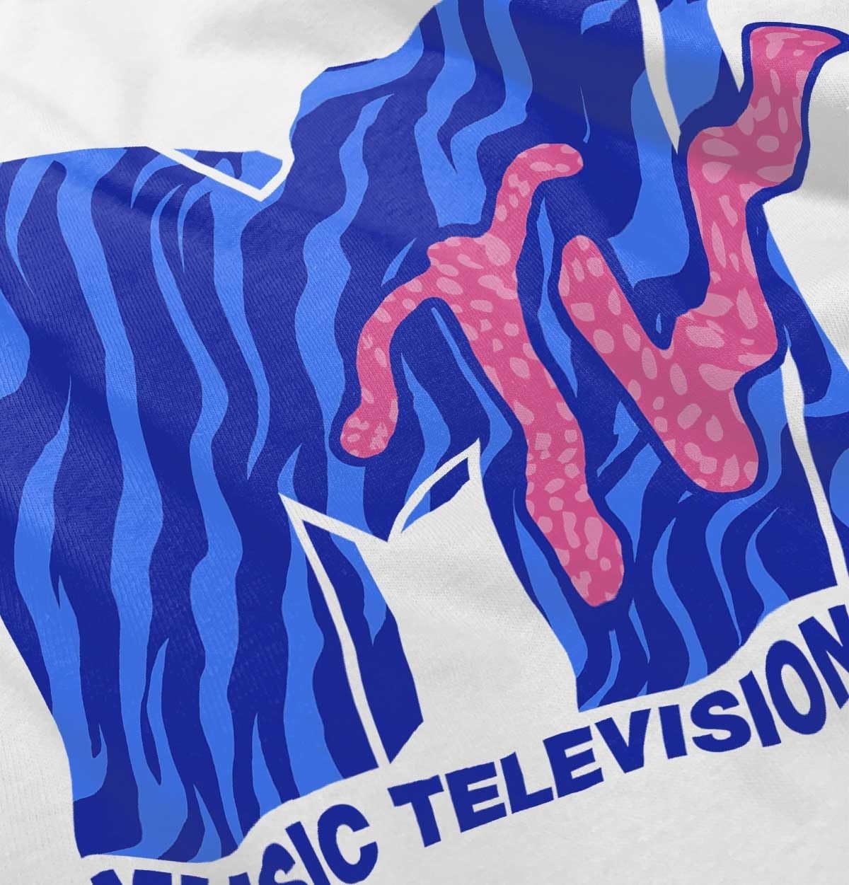image:imageRetro MTV Tiger Stripe Print Logo Youth T Shirt Tee GirlsWhite