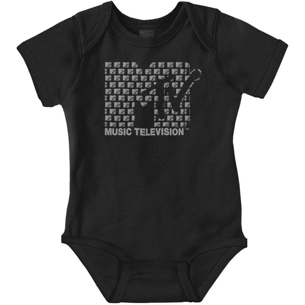 image:imageBrisco Brands Retro MTV Music Television Logo Baby Romper Boys or GirlsBlack