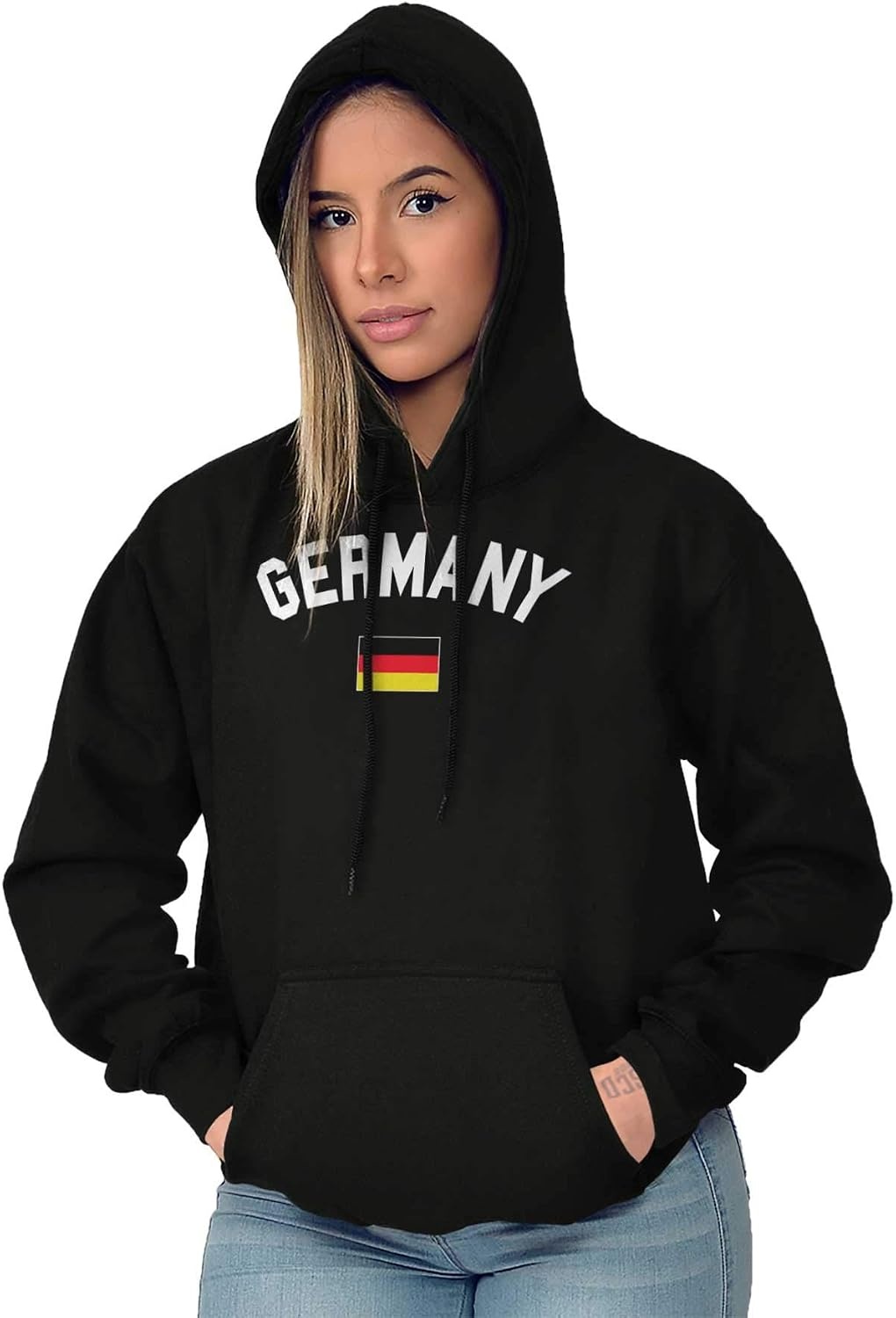image:imageBrisco Brands Germany Country Flag Soccer Fan Pride Hoodie Sweatshirt Women MenBlack