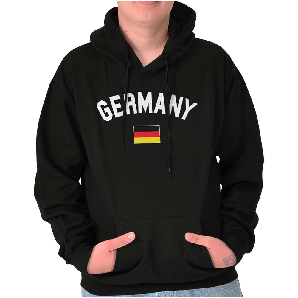 image:imageBrisco Brands Germany Country Flag Soccer Fan Pride Hoodie Sweatshirt Women MenBlack