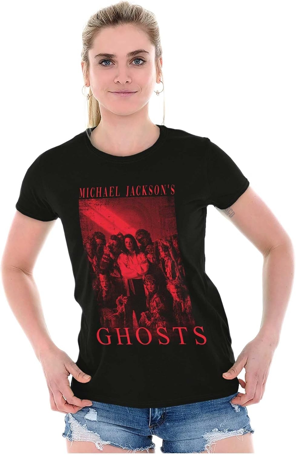 image:imageMichael Jacksons Ghosts Short Film Womens Slim Fit Graphic TeeBlack