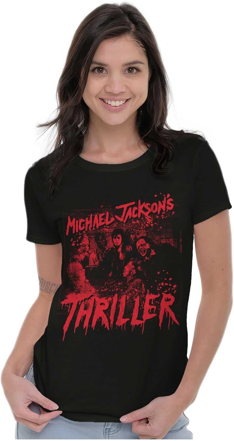 image:imageMichael Jacksons Thriller Halloween Womens Slim Fit Graphic TeeBlack