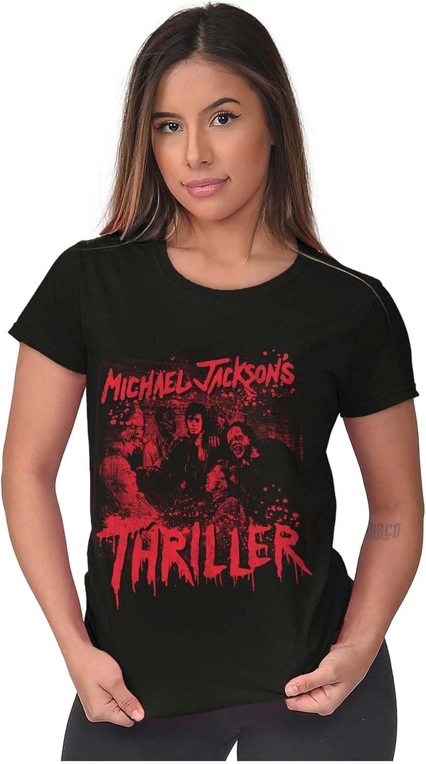 image:imageMichael Jacksons Thriller Halloween Womens Slim Fit Graphic TeeBlack