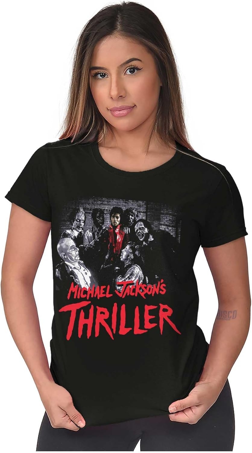 image:imageMichael Jacksons Thriller Zombies Womens Slim Fit Graphic TeeBlack
