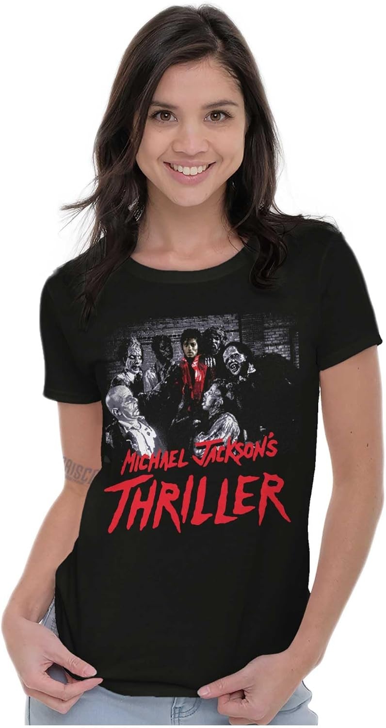 image:imageMichael Jacksons Thriller Zombies Womens Slim Fit Graphic TeeBlack