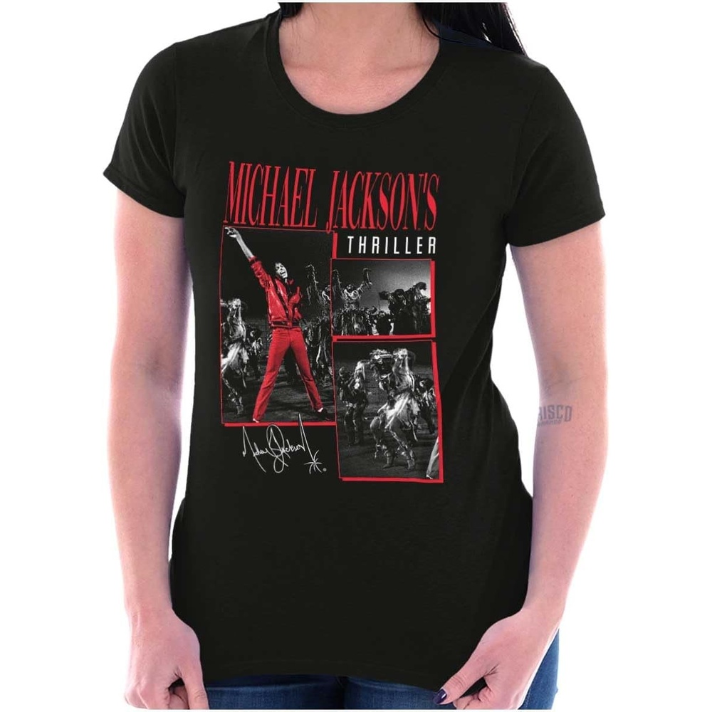image:imageMichael Jacksons Thriller Dancers Womens Slim Fit Graphic TeeBlack