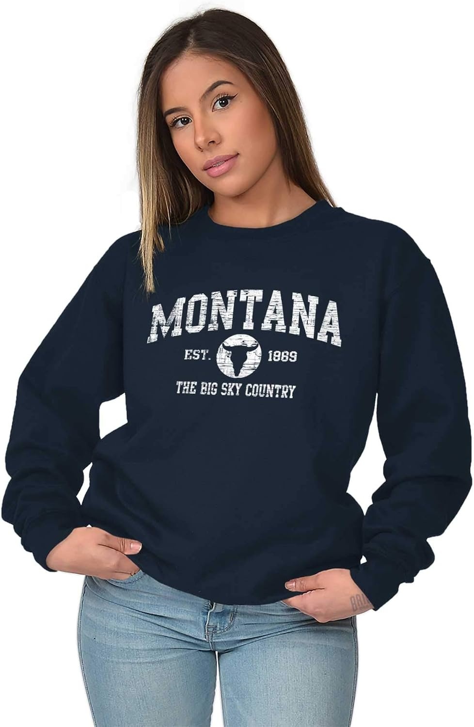 image:imageClassic Vintage American State Souvenir Sweatshirt for Men and WomenNavy