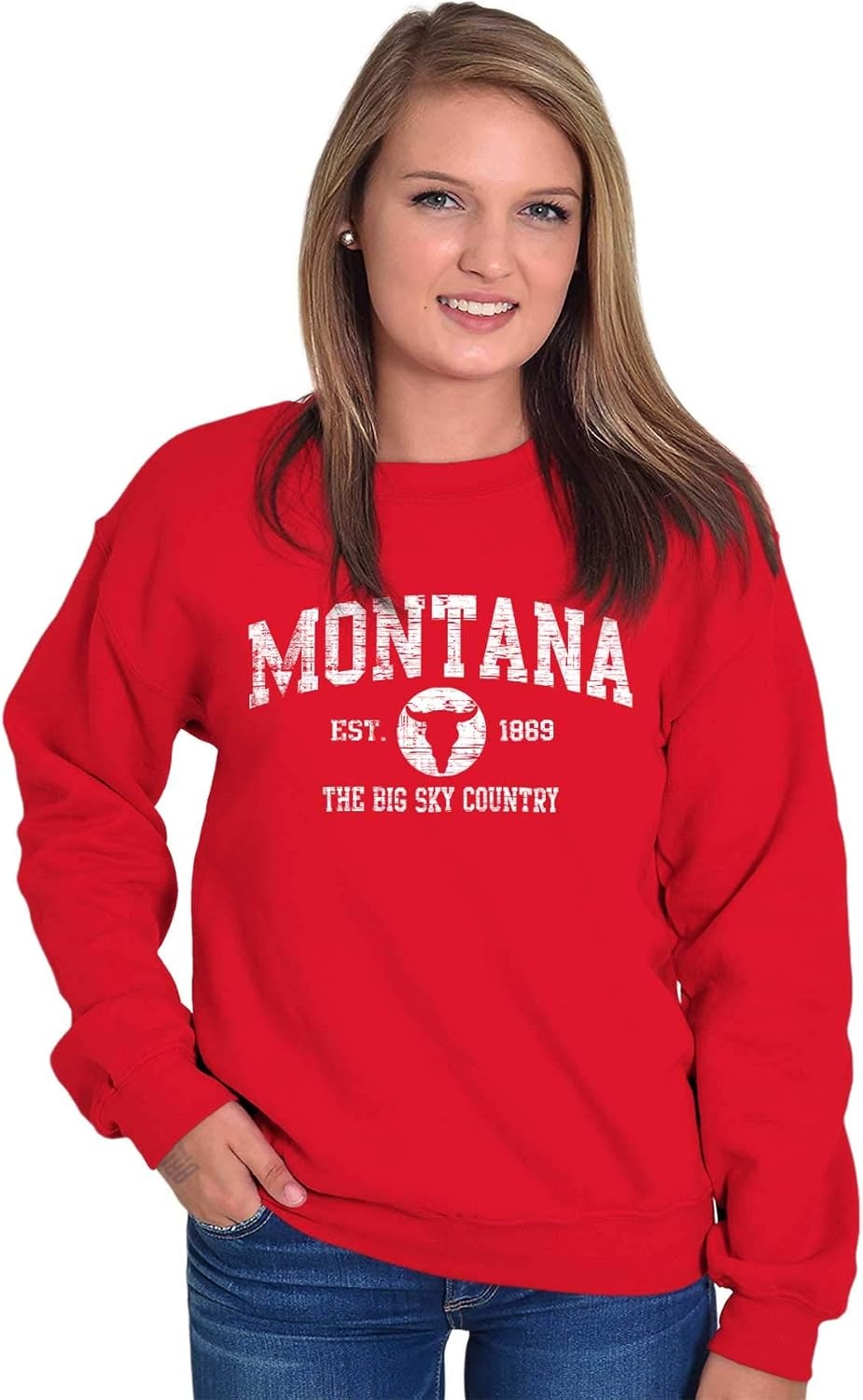 image:imageClassic Vintage American State Souvenir Sweatshirt for Men and WomenRed